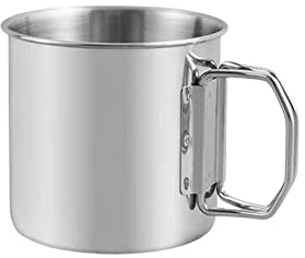 MagiDeal Camping Campfire Mug with Handle, Folding Stainless Steel Cup Backpacking Gear for Hiking, Fishing, 700ml