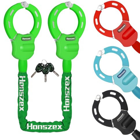 Honszex E Scooter Schloss, Handschellenschloss, Fahrradschlossmit Schlüssel, 36.22inch Farbenfroh Hochsicherheitsschlösser, Bike Lock, Zubehör für Elektrofahrräder und Elektroroller