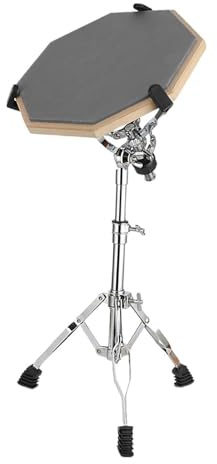 Baoblaze Übungs-Drum-Pad mit Snare-Drum-Ständer, verstellbare Stativbeine, doppelseitiges, geräuschloses Drum-Pad zum Üben der Grundlagen, grau