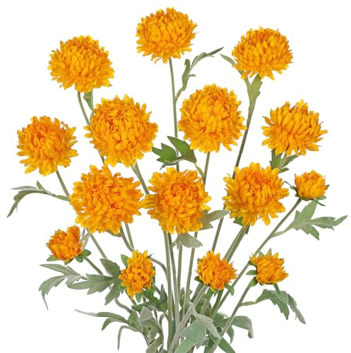 Arborus Chrysantheme Herbstzweige Kunstblumen für Vase Künstliche Zweig | 70CM Kunstzweige mit Blüten Künstliche Herbstblumen Gelb Herbst Winter Deko für Hochzeit Party Wohnzimmer Schlafzimmer Küche
