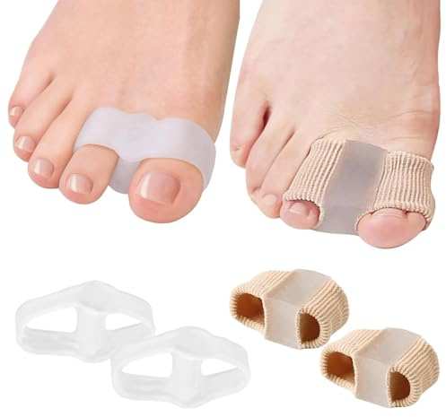 YSAOAKA 2 Paires Séparateurs d'orteils Orthese, Redresseur Orteil, Ecarteur Orteil Double pour Hommes et Femmes pour Soulager la Pression du Pied