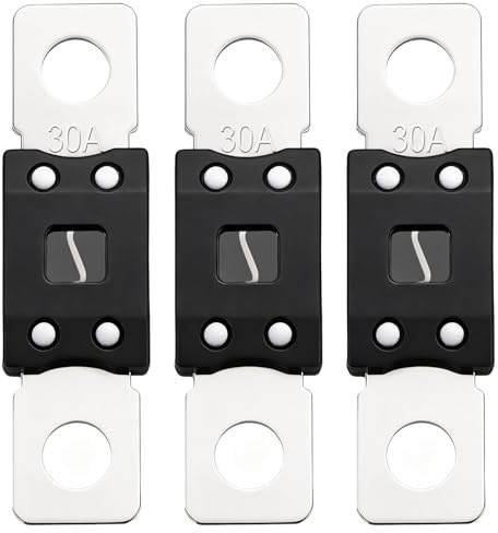 Weasch 32V 30A MEGA/AMG Fuse, High Current Bolt Mount Automotive 30 Amp for Cars, Trucks, Construction Vehicles, Buses, Caravans Cars, Boats