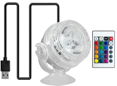 Luce LED per acquario – Lampada di sfondo con 6 cambiamenti di colore, IP68, impermeabile, decorazione durevole per acquario, piccoli per l'illuminazione 'acqua | lampada subacquea per