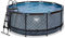 EXIT Toys Stone Pool - ø360x122cm - Großer, Runder Rahmenpool mit Sandfilterpumpe - Extra tiefer Pool - Starker Rahmen - Inklusive Poolleiter - Einzigartiges Design - Grau