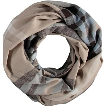 FRAAS Loop halsduk 60 x 78 cm – tillverkad i Tyskland – rutig tubhalsduk för kvinnor – polyakryl, Ribba, En Storlek