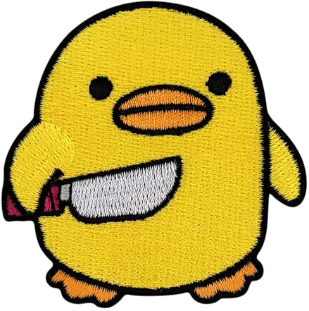 Urbanski Patch Canard avec Couteau Angry Duck Knife à thermocoller sur 6 x 5,8 cm | Écusson Thermocollant, Transferts Thermocollant, Appliqués à coudre