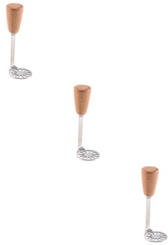 IMIKEYA 3St Lebensmittelstampfer aus Edelstahl Kartoffeln pressen Küchenstampfer Kartoffelstampfer Kartoffelpresse Holzgriff Schlammpresse Kartoffelpulver Schleifer Baby Brechmühle