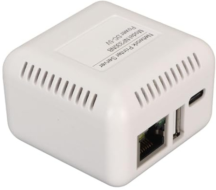Elprico Server di Stampa di Rete USB 2.0, Server di Condivisione di Stampa LAN per Stampanti USB, Server di Stampa Wireless per per Android per (Spina Europea)