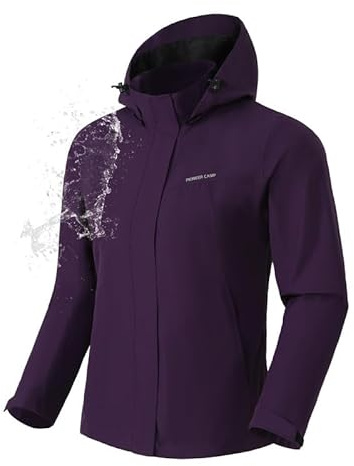 Pioneer Camp Chaqueta impermeable para mujer, Morado oscuro, M