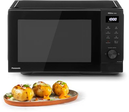 Panasonic NN-SD35QBBPQ 29L Solo Microwave Oven, 1000W, Auto Defrost, 11 Auto Programmes, Timer, Black & Stainless Steel