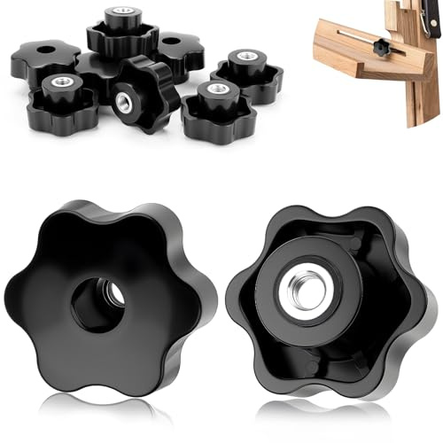 TXXATX Vis Papillon M8 Diamètre Extérieur 48 mm Ecrou Papillon 12 Pièces | Bouton de Serrage, Ecrou à Poignée en ÉToile Filetage, Moleté pour Mobilier, Mécaniques, Machines, Outils, Appareils de Fitne