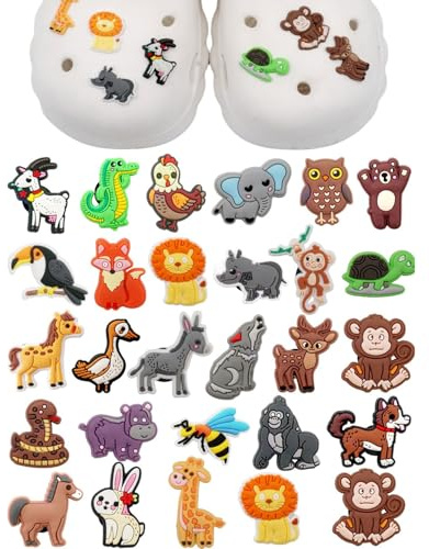 TPZORJX 28PCS Schuh Charms, crocs anstecker kinder,crocs stecker, Tier Schuhe Ornamente DIY Schuh Aufstecker Abnehmbare Shoe Schmuck Schuhanstecker für Mädchen Frauen Jungen und Männer