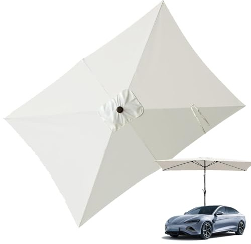 Parasol d'extérieur avec manivelle – Patio de 2 x 3 m | Auvent de rechange robuste, beige