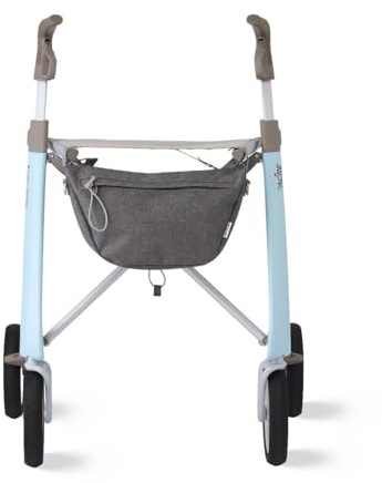 byACRE Ultralight Rollator Walker with Seat, Lightweight Folding Mobility Aid for Seniors, Compact Upright Walking Support,16.5 x 24 Seat (W x H), Comfort Handles and Storage, Blue