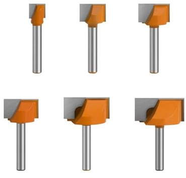 Fraise à rainurer Jeu de mèches routeur à tige 6mm, for le nettoyage CNC, fraise inférieure 8mm for les bois for travail du(6 Set)