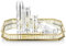 NUPTIO Plateau Décoratif Orné Miroir en Métal, Bougeoir, Plateau de Petit Gâteau en Forme de Serpent, Plateau de Rangement pour Table, Plateaux de Fruits, Organisateur Bijoux Cosmétiques