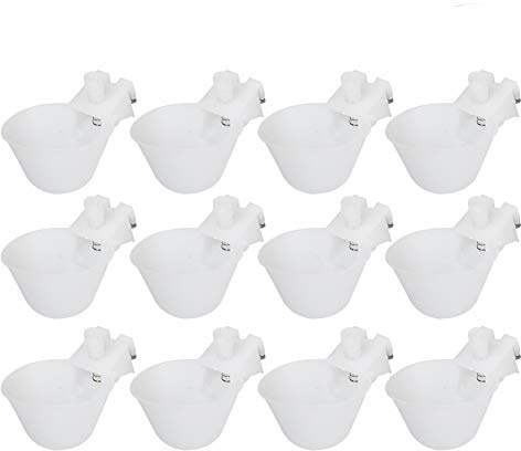 Bebedero automático para aves de corral, 12 piezas Bebedero para pollos Suministros de pollo Copas para bebederos de pollo Aves Copas automáticas para colgar en jaulas para palomas de codorniz Equipos