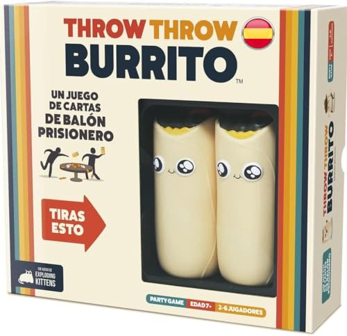 Burrito de Exploding Kittens sängkast: juego de cartas Para todas Las Edades, divertido y Familiar al Estilo Dodgeball.