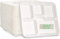 aaksh 555 Lot de 25 grandes assiettes jetables solides à 5 compartiments pour déjeuner et dîner, 30 x 20 x 5 cm, respectueuses de l'environnement et biodégradables pour aliments chauds et froids,