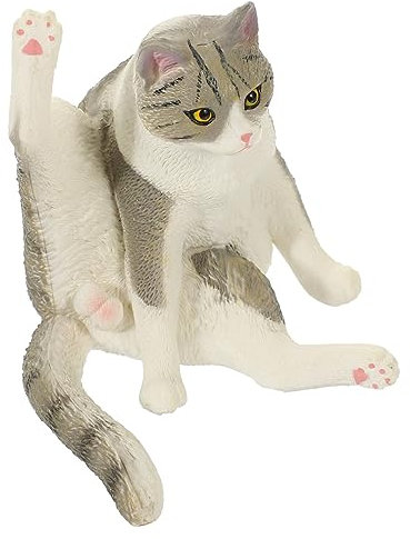 Warmhm Katzenfigur Aus Kunststoff Kleine Katzenskulptur Realistische Form Dekoration Für Schlafzimmer Und Kinderzimmer Schreibtischdekoration Und Möbeldekoration Geeignet Partyzubehör Mit