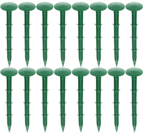 Yardenfun 100 Stück Gartenpfähle Kunststoff-bodennägel Für Pflanzennetze Landschaftspfähle Grün 16 cm Zur Unterstützung Im Garten