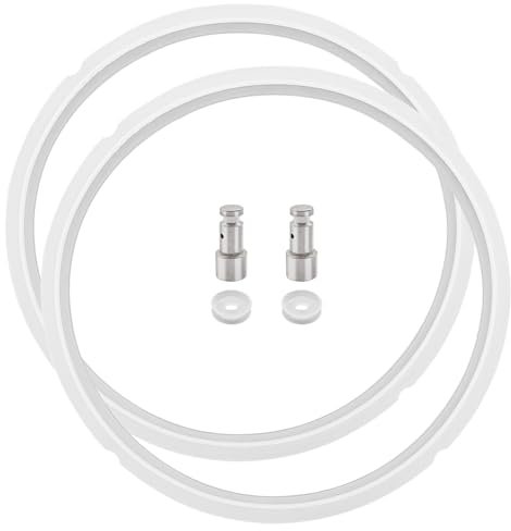 2 Pcs Silicone Sealing Ring for 8 Quart Instant Pot,2 Float Valve, 2 Sealer Gasket, Replacement Seals Gasket O-Rings Parts for InstaPot 8 QT Duo, Duo Plus, Ultra, IP-DUO80 IP-LUX 8 Accessories,Clear