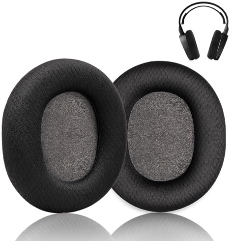 för Arctis 3/5/7/9 Black Fabric Ersättning öronkuddar kompatibla med SteelSeries Arctis 3/Arctis 5/Arctis 7 Arctis 9/arctis 1/Arctis Pro Lossless trådlöst spelheadset