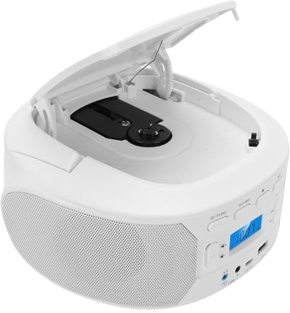 Sorandy Bluetooth Handhållen Bärbar CD-spelare, Toppladdad MP3-spelare, Stationär CD- med USB AUX i FM-radio och LCD-skärm, Idealisk för Hem, Bil och Barn (#1)