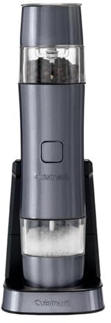 Cuisinart Set Molinillo Eléctrico de Sal y Pimienta | Molinillo Recargable | 20 min de carga | Tapa Medidora | Molido Ajustable | Molinillo Eléctrico de Sal y Pimienta Cuisinart | Azul