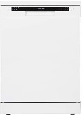 Cookology CFSD613WH 60cm Wide Freestanding Full Size Undercounter Dishwasher, 6 Programme Settings with Eco Mode, 13 Place Settings - in White