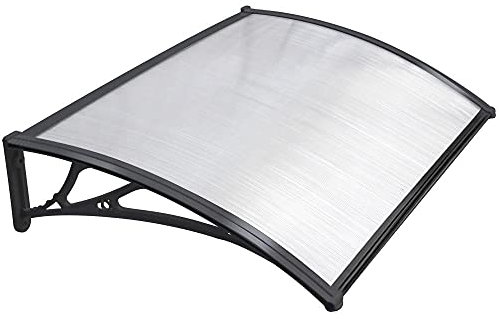 Costoffs Front Door Canopy Outdoor Awning Rain Cover Window Garden Shelter Porch Awning Shelter Patio Roofing Sun Rain Protection, Black