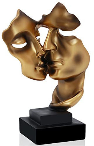 Uziqueif Skulptur Deko Stille Ist Eine Golden Abstrakte Kunst Statue Dekoration Wohnzimmer Büro Bar Café Eingang Statuen Und Skulpturen,Harz,Gold