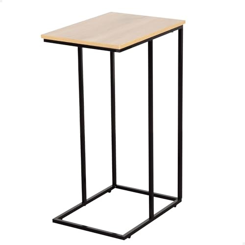 AKTIVE Max Home Table d'Appoint en Forme de C, Bois et Acier, 40X30X66 cm, 6 kg Max, Forme Rectangulaire, Système de Mise à Niveau, Stable et Robuste, Table de Canapé, Petites Tables d'Appoint (18423)