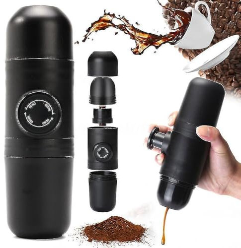 BRAVECOW Manual Coffee Maker Portable Espresso Machine Travel Hand Operated Coffee Machine Pot Manually Operated Coffee Machine Outdoor Camping