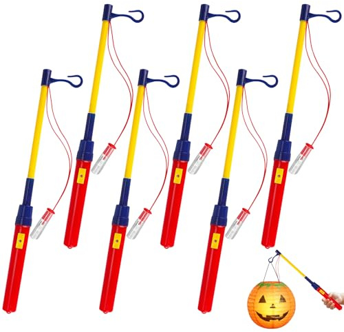 6 Stück Laternenstäbe LED Kinder, 30 cm Laternenstab Elektrisch, St Martin Laterne Stab, Laternenstab mit Licht Warmweiß Kleinkind für Halloween, St. Martin's Day, Kinderparty (6pcs)