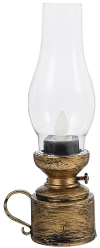 Toyvian Lámpara Retro Electrónica De Queroseno Con Luz Parpadeante Decoración Vintage De Mesa Para Salón Y Celebraciones De Año Lámpara De Escritorio Segura Sin Llama