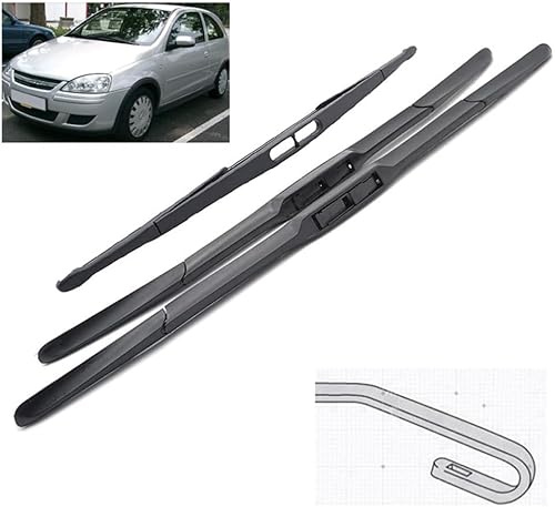 DuanRQ Front Scheibenwischer für Opel Corsa C Hatchback 2000-2006, Set Frontscheibenwischer Wischerblätter Vorne Alle Jahreszeiten Ersatzwischblätter