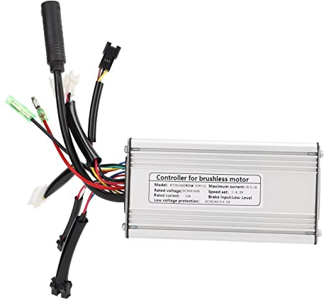 Dam Skerisi Controlador de Onda Cuadrada para Bicicleta eléctrica 36/48V KT - 25A, Controlador SM de 9mos con Doble línea de luz, Controlador de Motor sin escobillas de aleación de Aluminio
