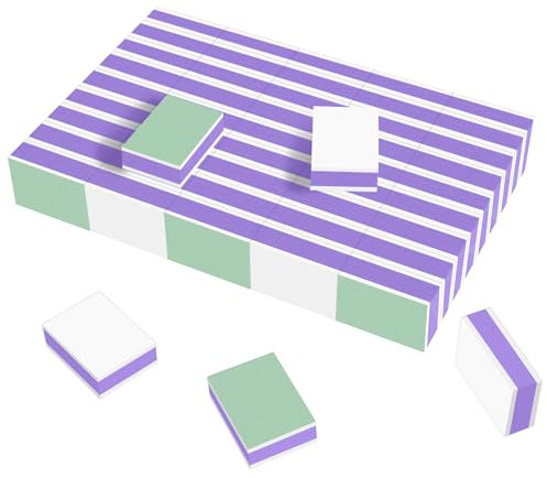 CGBE Blocs Polissoir Ongles 1000/4000: Mini Double Face Lime de Polissage - Pour des Ongles Naturels Lisses et Brillants - Buffer Ongles Pour Salon Maison - 50Pcs Violet