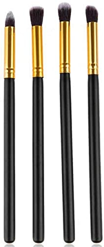Lot de 4 pinceaux professionnels pour les yeux, eyeliner, estomper, pli - Kit de voyage - Pinceau crayon - Outil cosmétique essentiel