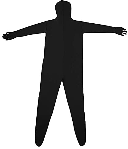 RASTKY Traje Zentai de Cuerpo Completo Unisex para Adultos, Disfraz Elástico para Efectos Especiales de Vídeo Fotográfico, Uso Cómodo, Gestos Flexibles para Carnaval, Traje de Spandex Negro de 180