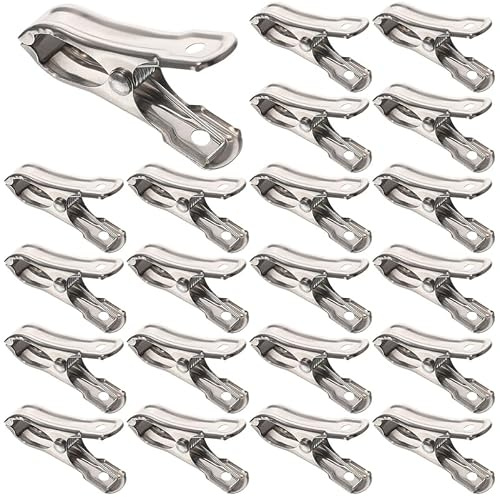 VALICLUD 30 Pinces à Linge INOX pour Extérieur, Format Compact de 5,5 cm | Épingles à linge à ressort, serviette de plage, pour draps, jeans, maillots, balcon, camping, jardin et vacances