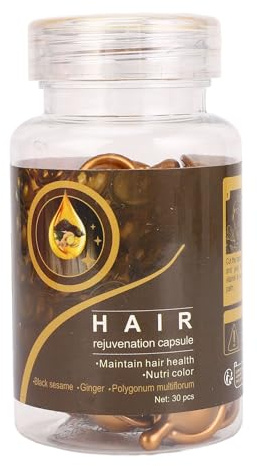 FILFEEL Cápsulas Nutritivas para el Cabello, Suero Vitamínico para el Cabello con Aceites de Aguacate de Argán, Macadamia, Reparación del Seco y Rizado ñado, 30 Unidades