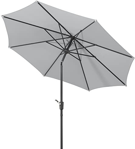 Schneider Sonnenschirm Harlem, silbergrau, 270 cm rund, 640-14, Gestell Stahl, Bespannung Polyester, 5 kg