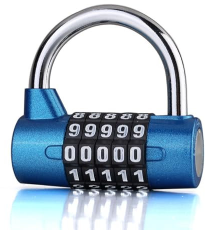 Lucchetto a combinazione con 5 cifre Lucchetto per palestra, scuola, armadietto sportivo e sportivo, custodia, recinto