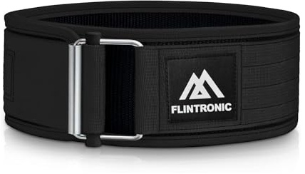 Flintronic Självlåsande tyngdlyftningsbälte, AUTO-lås, 10 cm kroppsbyggande träningsbälte med svettband, styrketräningsbälte för män kvinnor, M