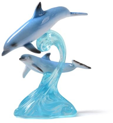 HAUCOZE Dauphin Statues Figurine Océan Décor Cadeau Moderne Sculpture Arts Maison Décoration Résine 15cm