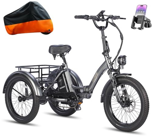 Fafrees 2025 F20 MATE 3-Wheel Electric Trike for Adults | 48V 18.2Ah Battery 70KM | 20x3.0 Fat Tyres | Foldable Electric Tricycle WITH Hydraulic Brakes, Black+1 Basket