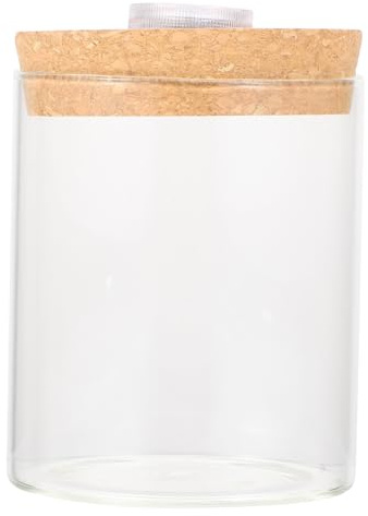 BESTYASH Mini Ökologische Landschaftsflasche aus Transparentem Borosilikatglas mit Holzdeckel Vielseitig als Aquarium Blumentopf und Dekorationsflasche für DIY Mikro Landschaften und