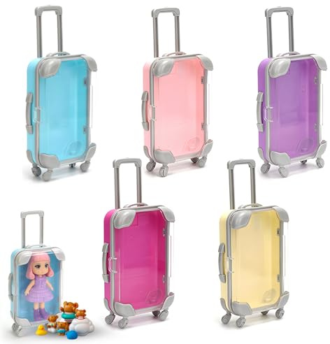 5 Pezzi Valigia da viaggio in miniatura,Mini valigia regalo da viaggio,Valigia in miniatura,confezione regalo creativa per soldi e buoni come regalo per viaggi, bambini (5 colori)
